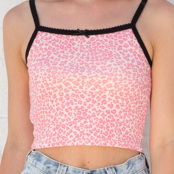 Rare Pink & Black Cheetah Print Tank Brandy Melville - Picture 3 of 3